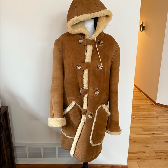 RARE!!!! Collectible 1970's Men's Tan/cognac/brown Shearling Coat - Picture 2 of 16